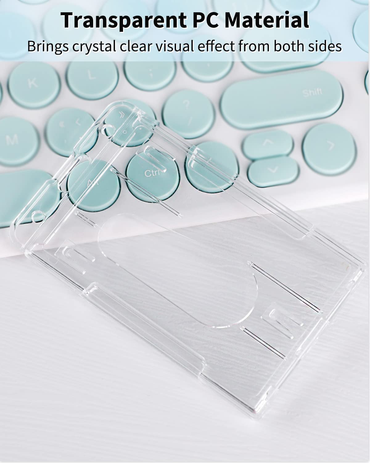 Pawfly 2 Pack Vertical 2-Card Badge Holder with Thumb Slot Hard Transparent PC Case Protector for Office School IDs Credit Cards Driver’s Licenses and Passes