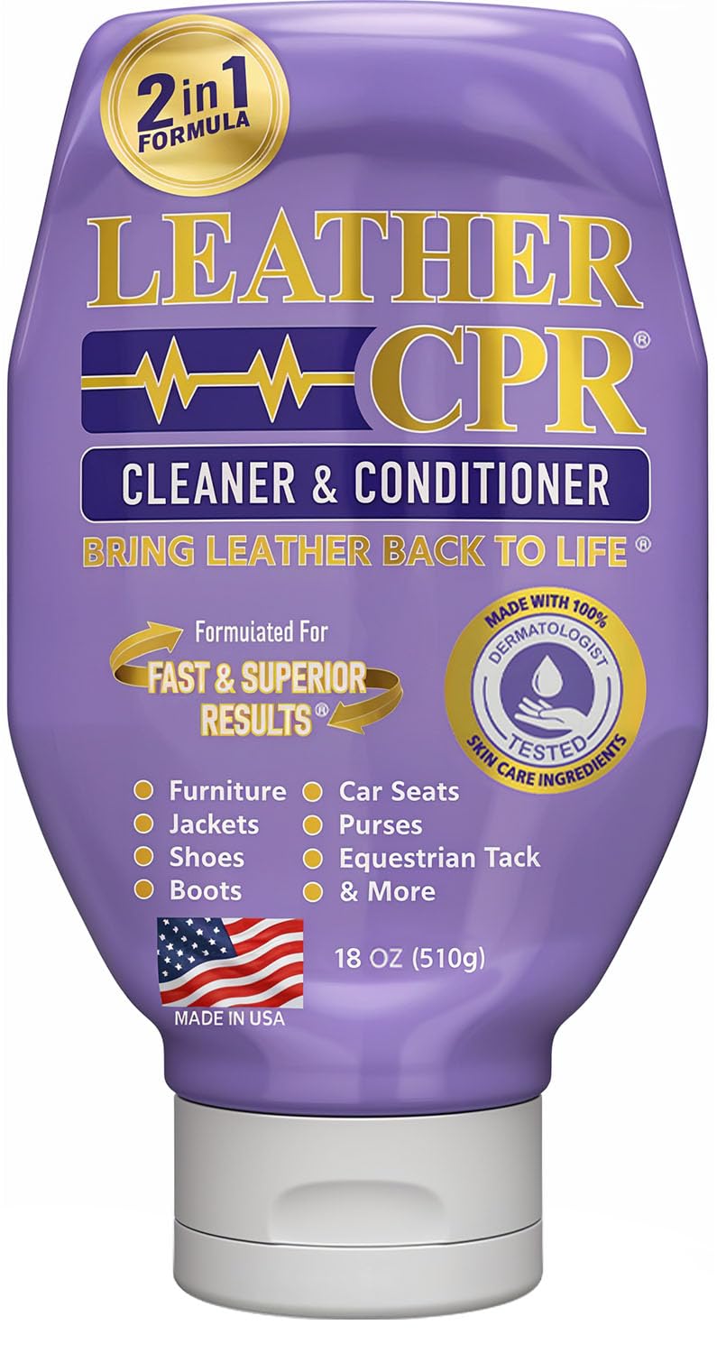 Leather CPR Cleaner & Conditioner 18oz - Cleans, Conditions, Restores & Protects Leather Furniture, Handbags, Car Seats, Interior, Jackets, Boots, Purses, Shoes, Couch, Saddles, Tack & More