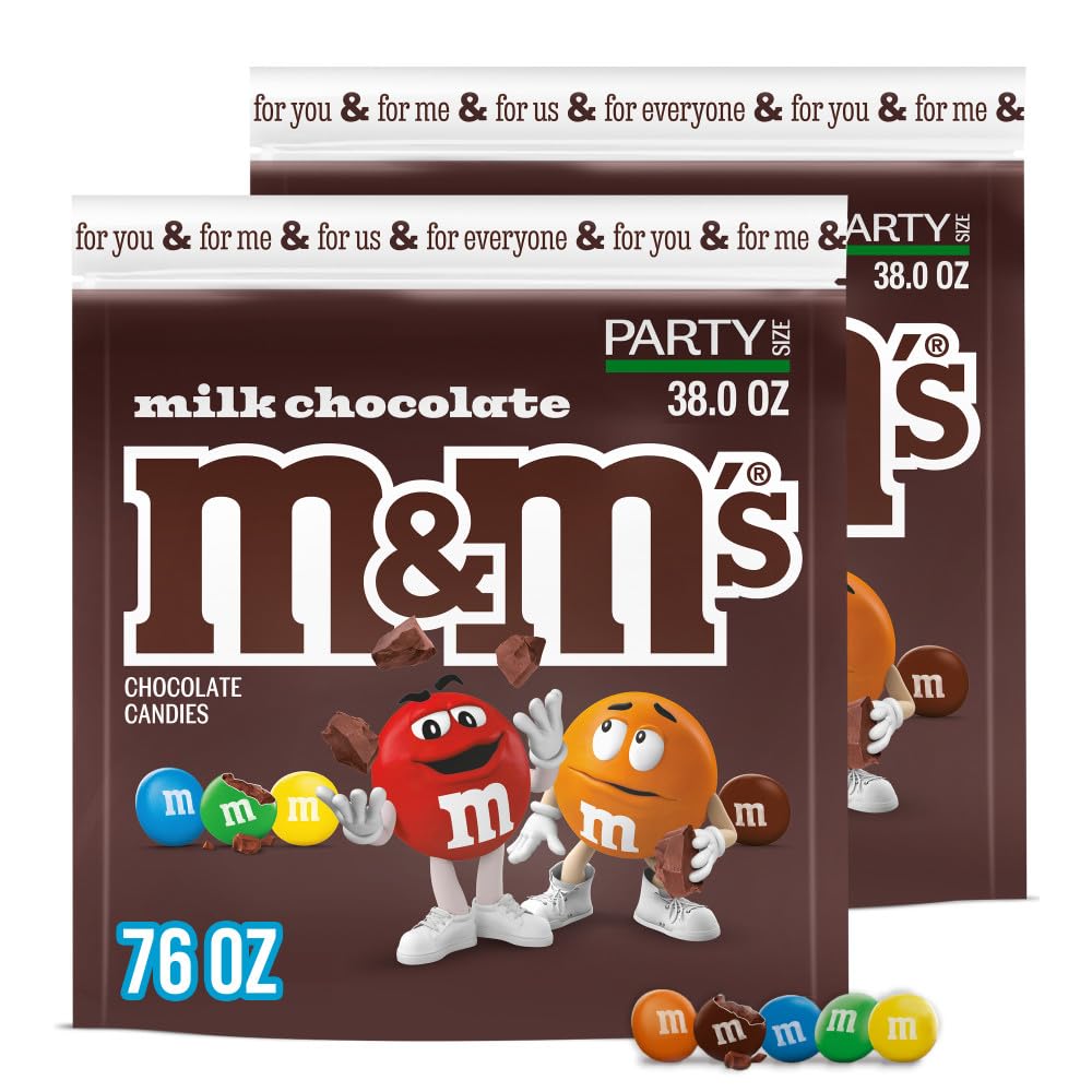 شوكولاتة الحليب M&M'S، حجم الحفلات، كيس 38 أونصة (عبوة من 2)