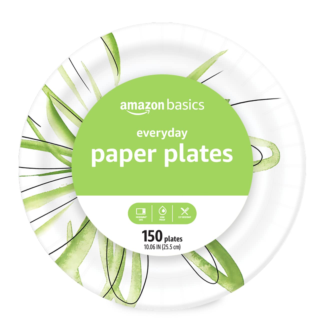 Basics Everyday Paper Plates, 10 Inch, Disposable, 150 Count