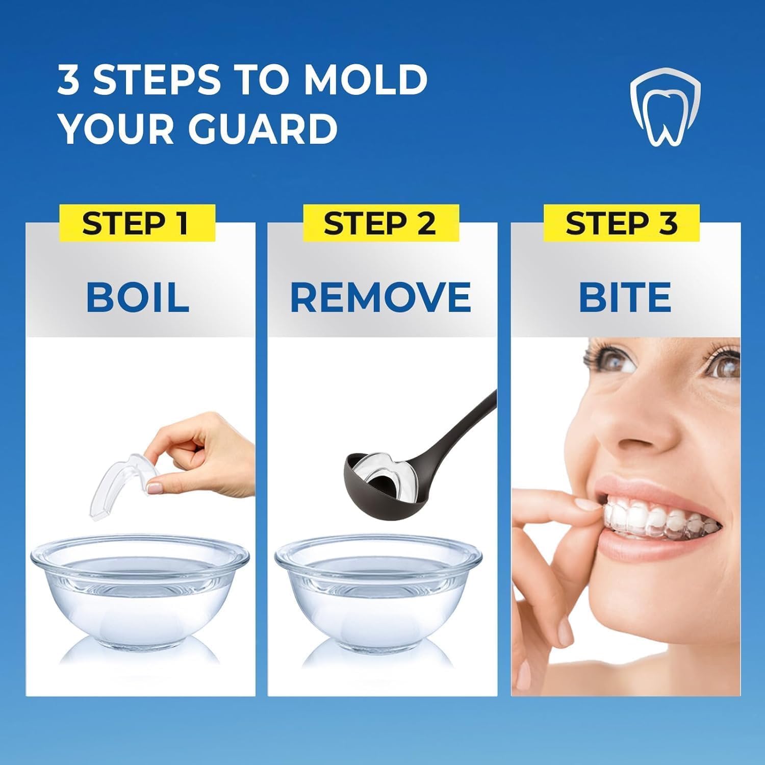 Mouth Guard for Grinding Teeth at Night: Moldable Dental Guard for Sleeping - Nighttime Protection for Teeth with 12 Cleaning Tablets