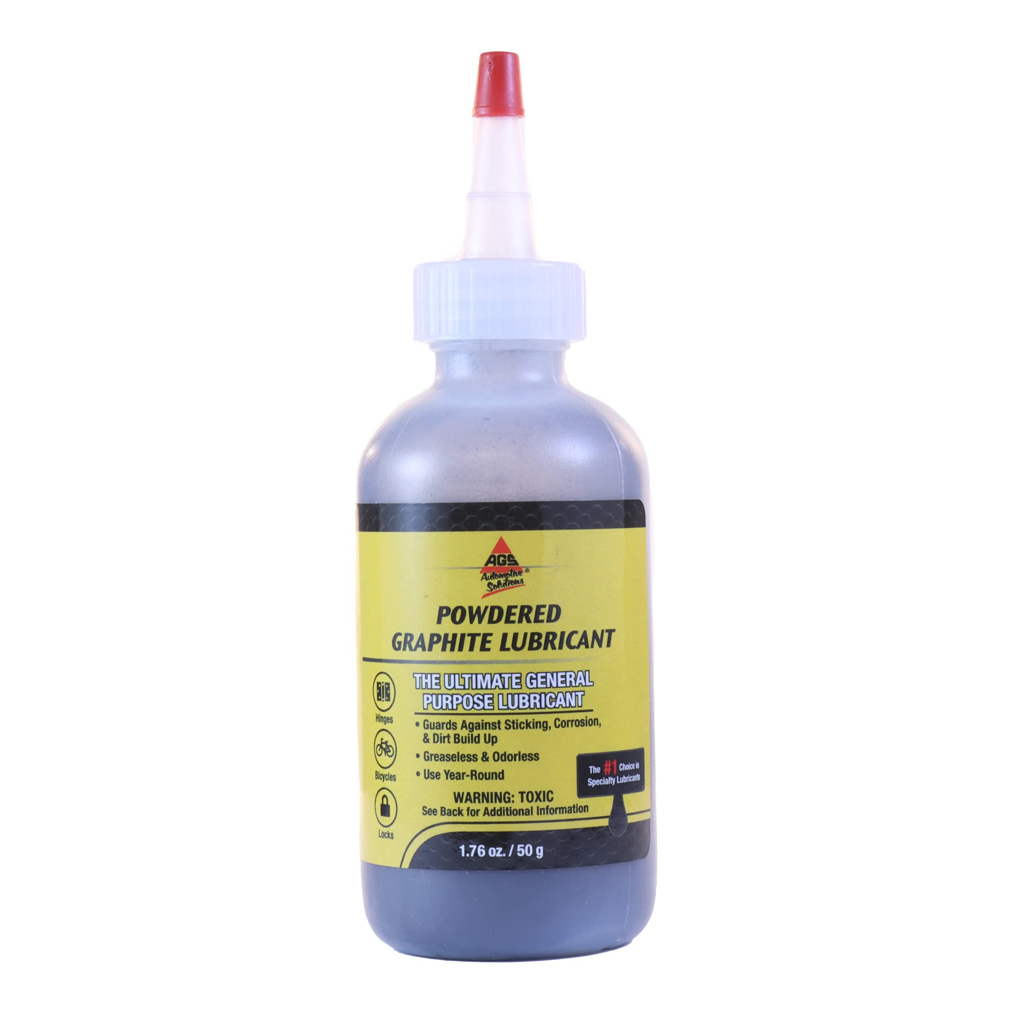 AGS Company MR. ZIP Extra Fine Dry Graphite Lubricants Bottle 2oz., Advanced Dry Film Lubricant, Robust Home Improvement Aid, Diminish Friction and Midigate Wear
