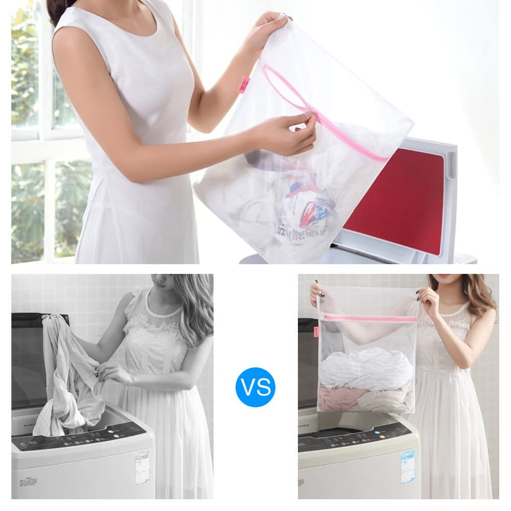 GOGOODA 7Pcs Mesh Laundry Bags for Delicates with Premium Zipper, Travel Storage Organize Bag, Clothing Washing Bags for Laundry, Blouse, Bra, Hosiery, Stocking, Underwear, Lingerie