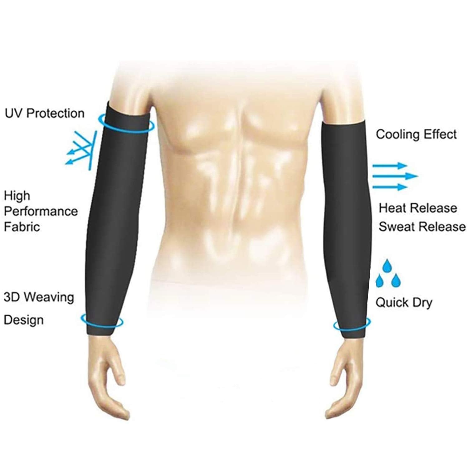 YQXCC 4 Pairs Arm Sleeves, Cooling UV Sun Protection Sports Compression Sleeves for Men Women, Golf Basketball Arm Sleeves