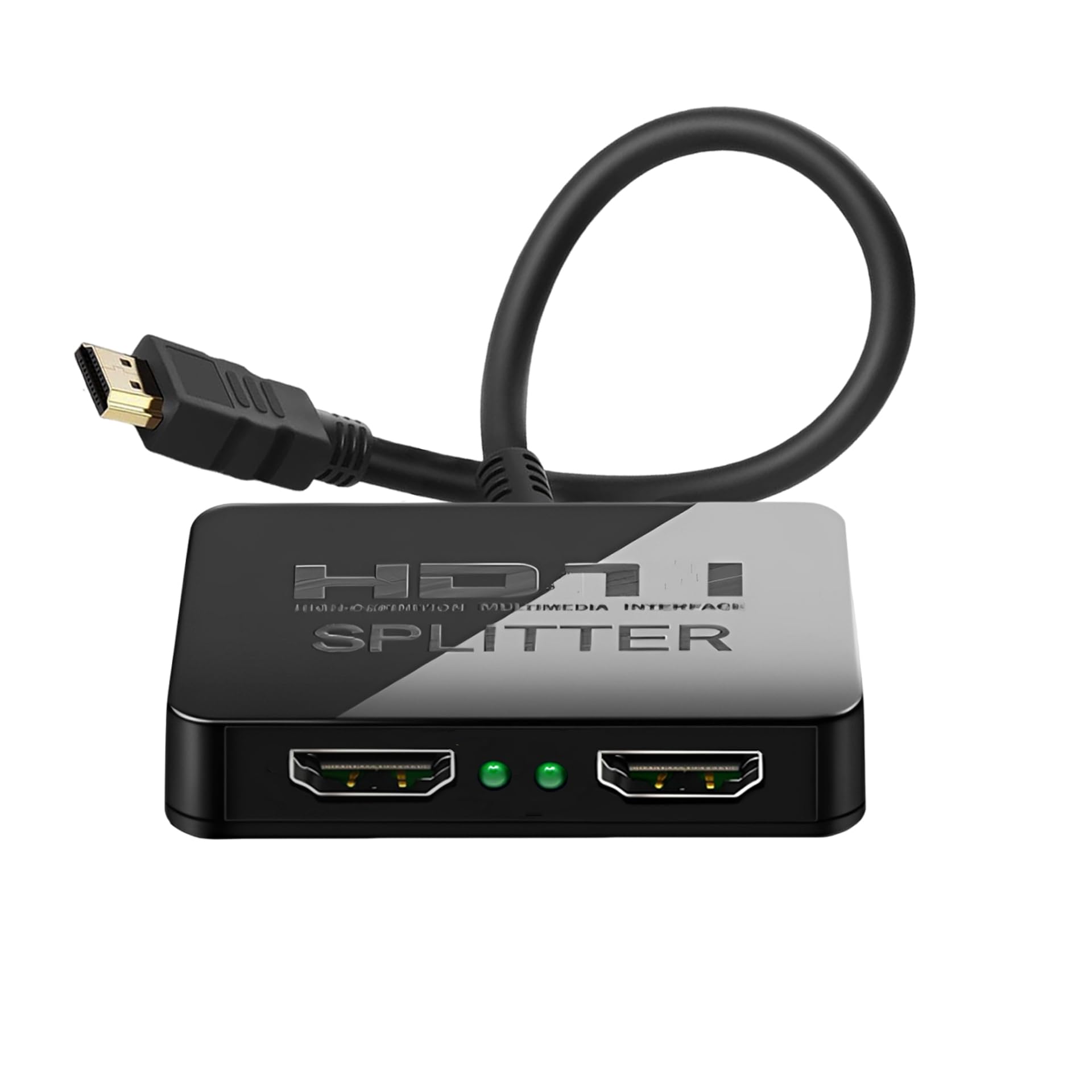 مقسم HDMI بدقة 4K منفذ واحد إلى منفذين، عرض متطابق لا يوسع، موزع HDMI مزدوج لشاشتين متعددة، مزامنة الصوت، متوافق مع جهاز MacBook والكمبيوتر المحمول والكمبيوتر المكتبي وبطاقة الرسوميات والتلفزيون