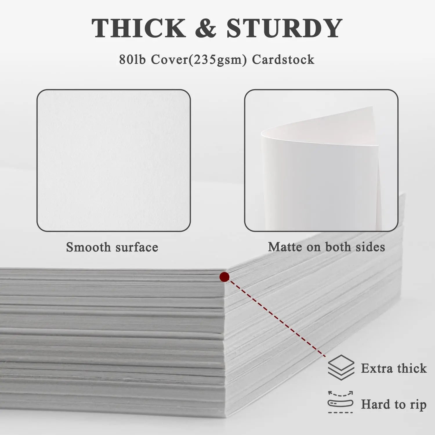 White Cardstock 8.5 x 11"Inch, 80lb Cardstock Paper, 30 Sheets Card Stock Paper 8.5 x 11 White, Heavy Thick Cardstocks Printer Papers for Invitations, Menus, Weddings, DIY Cards, Scrapbooking.