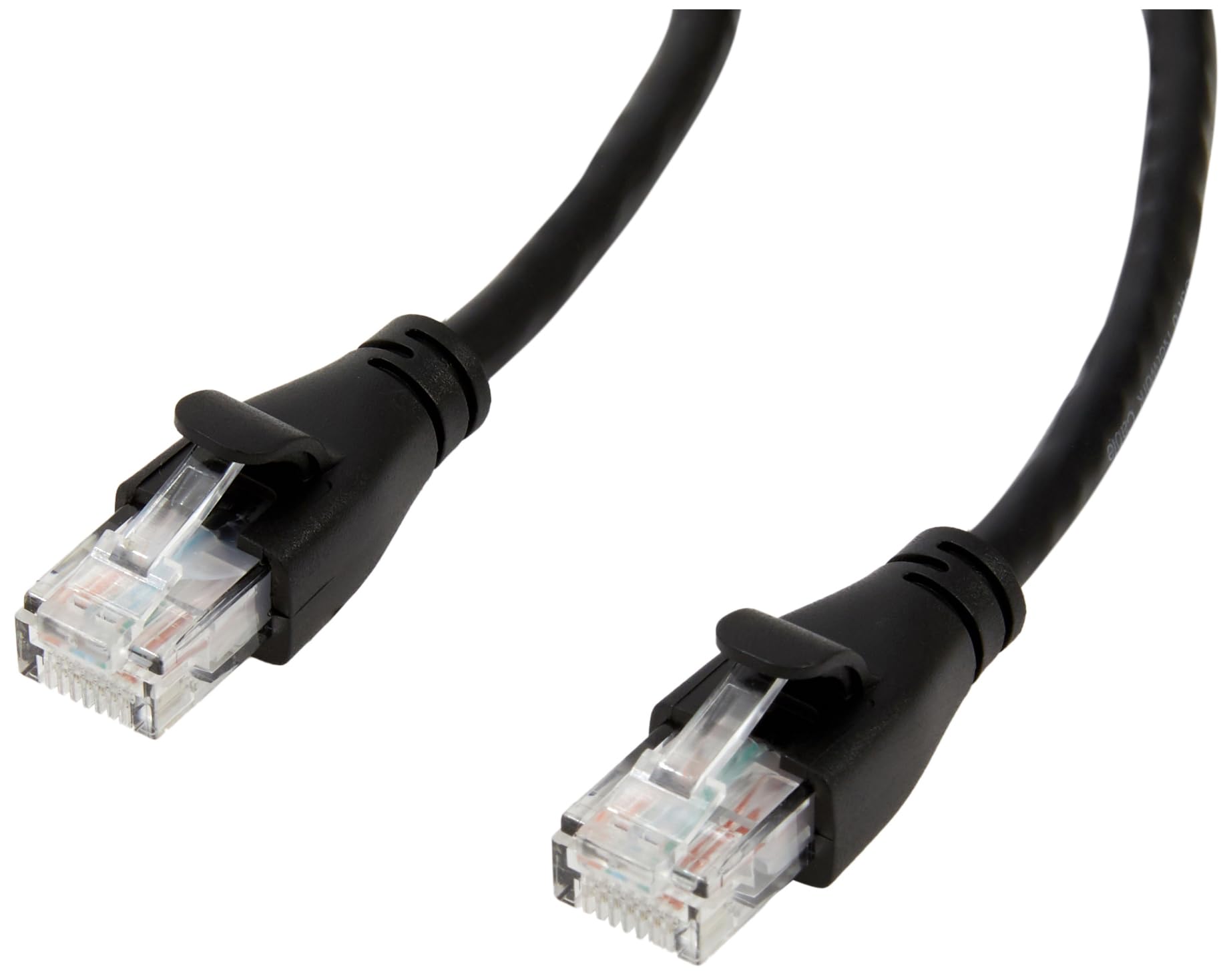 Basics RJ45 Cat-6 Ethernet Patch Cable, 1Gpbs Transfer Speed, Gold-Plated Connectors, 50 Foot for PC, TV, Tablet, Router, Printer, Black