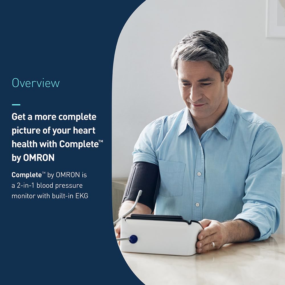 OMRON 2-in-1 Upper Arm Blood Pressure Monitor & 1-Lead EKG Monitor - Clinically Validated Blood Pressure Arm Cuff & Machine - Use OMRON Connect App