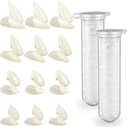 Zhanmai 12 Pairs Vampire Teeth Costume 4 Size Fake Fangs with 2 Tooth Pellets for Cosplay Props Halloween Party Accessories Masquerade Dentures Makeup Dress up Favors