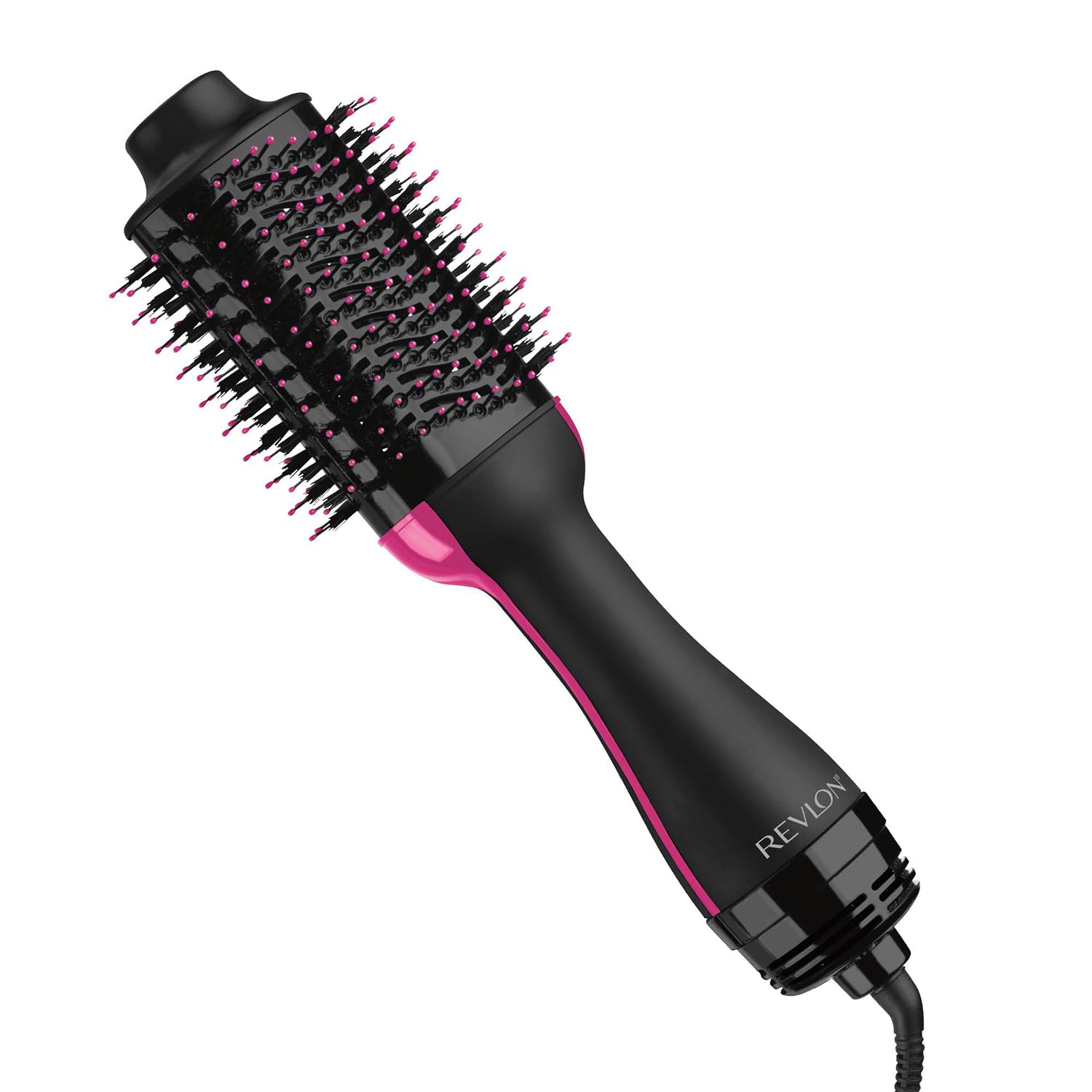 مجفف ومصفف الشعر Revlon One-Step Volumizer - تسريحات احترافية بمنتهى السهولة - شعر أقل تجعيدًا وأكثر لمعانًا وأقل ضررًا من الحرارة، لجميع أنواع وأطوال الشعر (أسود)