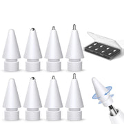 Inesore 8 Pack for Apple Pencil Tips Replacement Accessories,Compatible with Apple Pencil Pro/2nd Generation/1st Generation/USB C,iPencil Nib for iPad Pro/Air/Mini,for Drawing Writing(White Metal Nib)