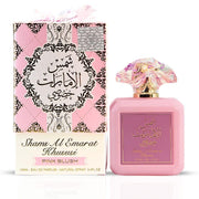 أرض الزعفران بينك بلاش شمس الإمارات خصوصي، عطر مارشميلو بلاش للنساء، او دي بارفان - 100 مل (3.4 أونصة) عطر عربي رومانسي ودافئ - رائحة آسرة في زجاجة وردية