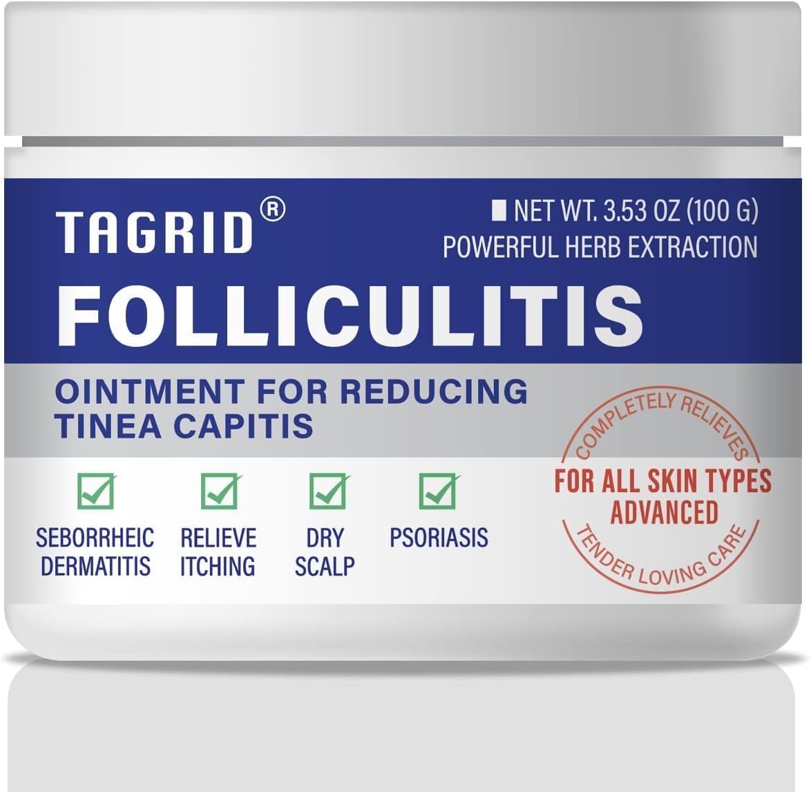 TAGRID Folliculitis Treatment Cream - 7X Fast, Ingrown Hair Treatment, Soothing Scalp, Face & Body Cream - Hydrating & Refreshing - 100g