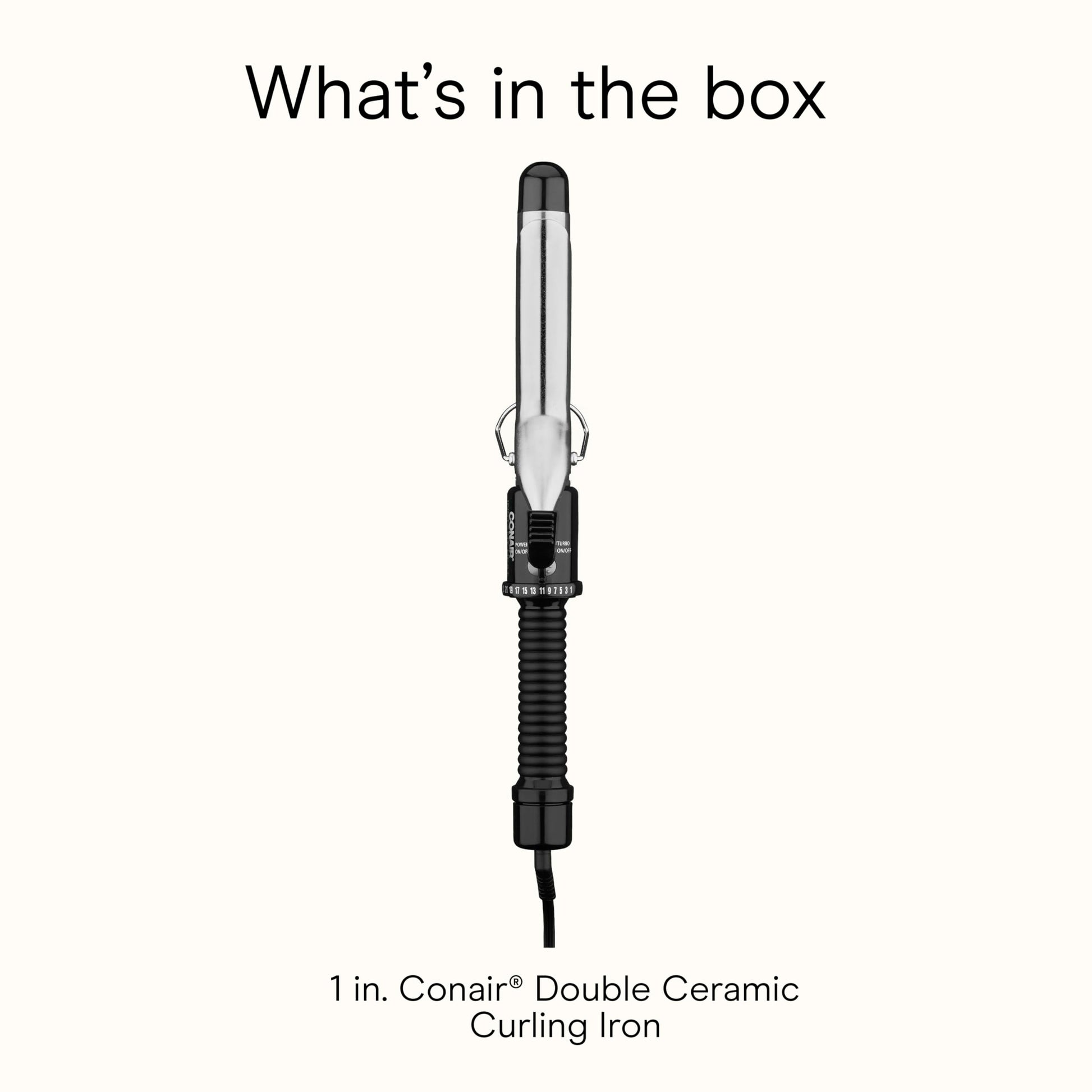 Conair Instant Heat 1-Inch Curling Iron, 1-Inch Barrel Produces Classic Curls, Hair Curler for Short, Medium, and Long Hair, 25 Heat Setting Curling Iron, Black