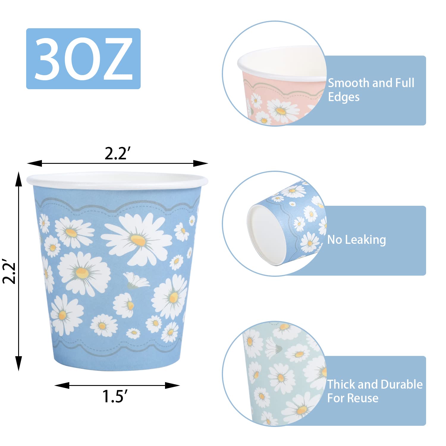 Lamosi 3 oz Bathroom Cups 300 Pack, 3 oz Paper Cups, Mouthwash Cup, Mini Paper Cup for Parties, Picnics, Barbecues, Travel and Events