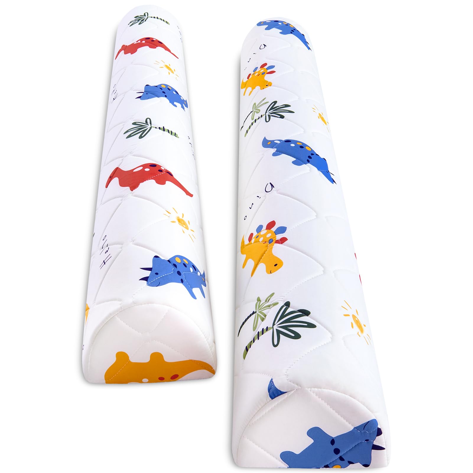 2-Pack Premium Foam Bed Bumpers for Toddler, Non-Slip Bed Rails for Toddlers for Twin, Queen, King Beds, Machine Washable Bumpers Cover for Easy Care（Size: 52" x 7" x 5"）