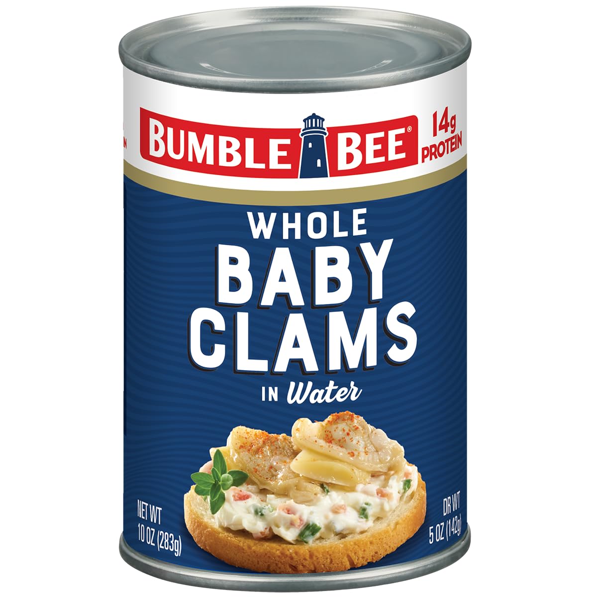 Bumble Bee محار صغير كامل معلب، علبة 10 أونصة - جاهز للأكل - 14 جرام بروتين لكل حصة - خالٍ من الغلوتين