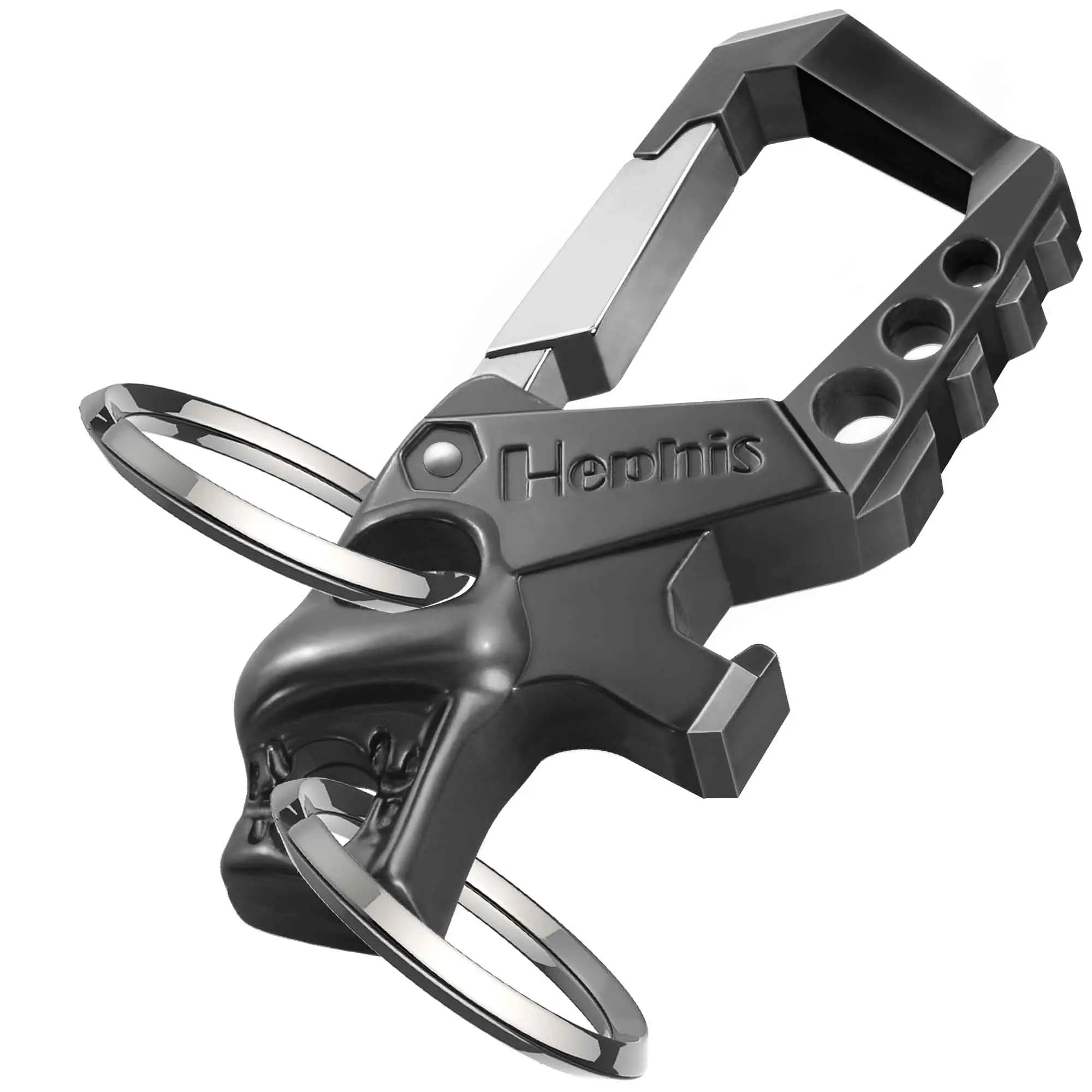 Hephis Heavy Duty Key Chain Bottle Opener,Carabiner Car Key Chains for Men and Women(Black