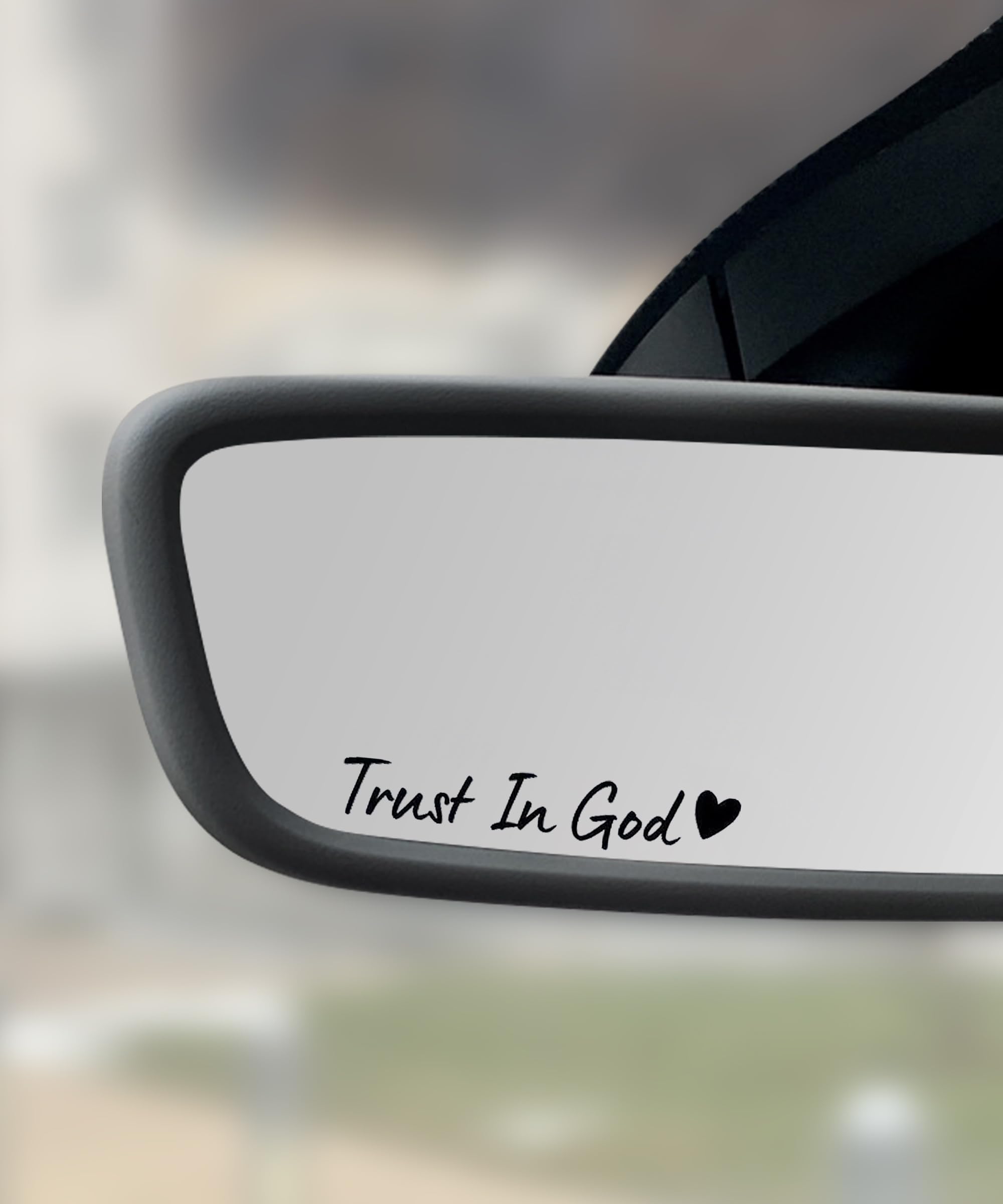 ملصقات سيارات SCUARI 4 قطع، ملصقات سيارات، إكسسوارات سيارات Trust in God مرآة الرؤية الخلفية، ملصقات وشارات سيارات، شارات سيارات للنساء، زينة مرآة Trust in God، تناسب معظم المركبات (أسود)