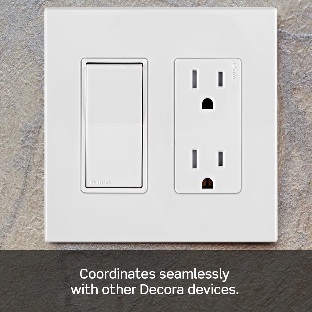 Leviton Decora Edge 15 Amp Tamper-Resistant Duplex Wall Outlet, 10-Pack, E5325-MW, White
