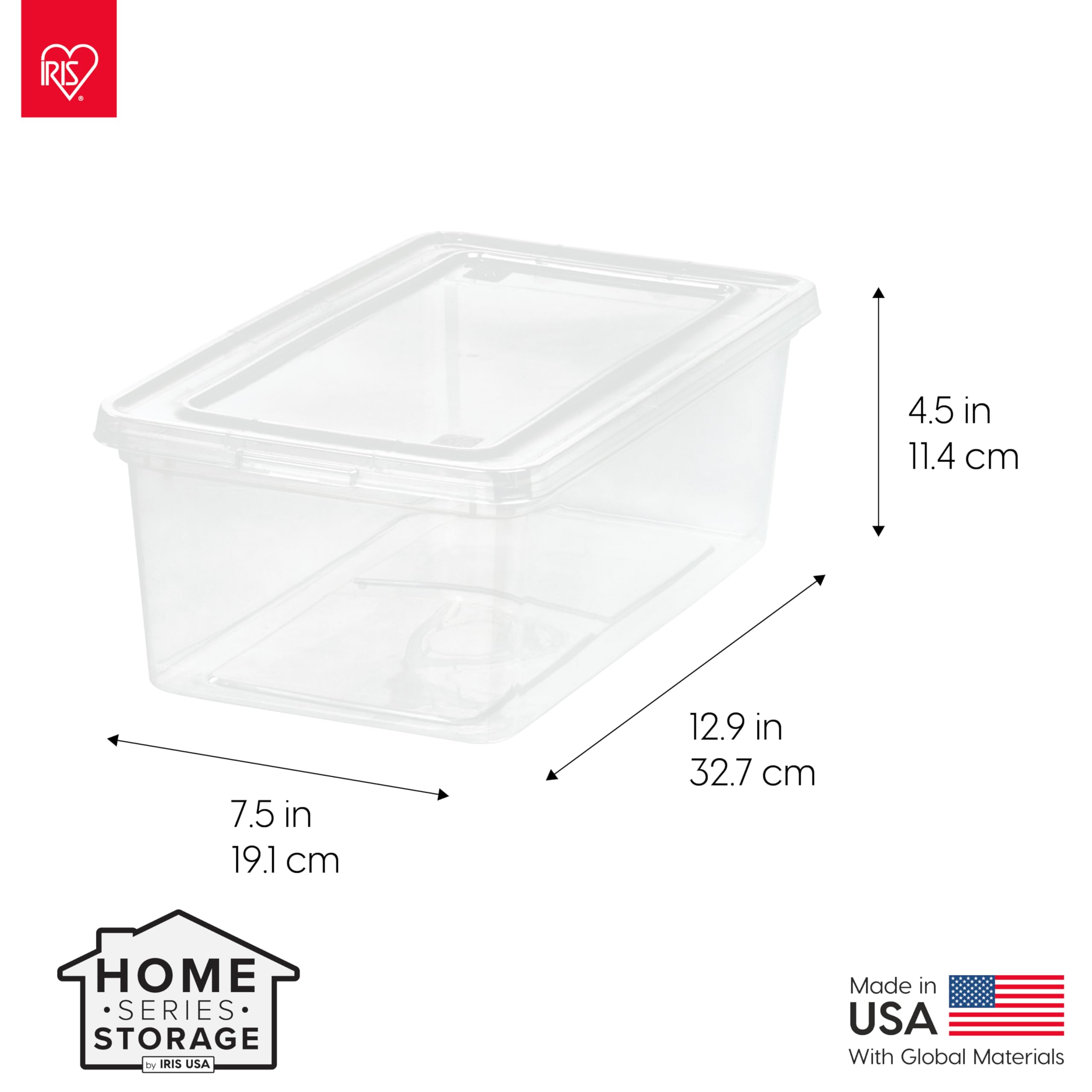 IRIS USA 6-Pack Storage Bins with Lids, 6 Quart, Shoe Boxes Clear Stackable Containers Organize Shoes Closet Shelves, Classroom Organization Teacher Tools, Game Storage - BPA-Free Plastic