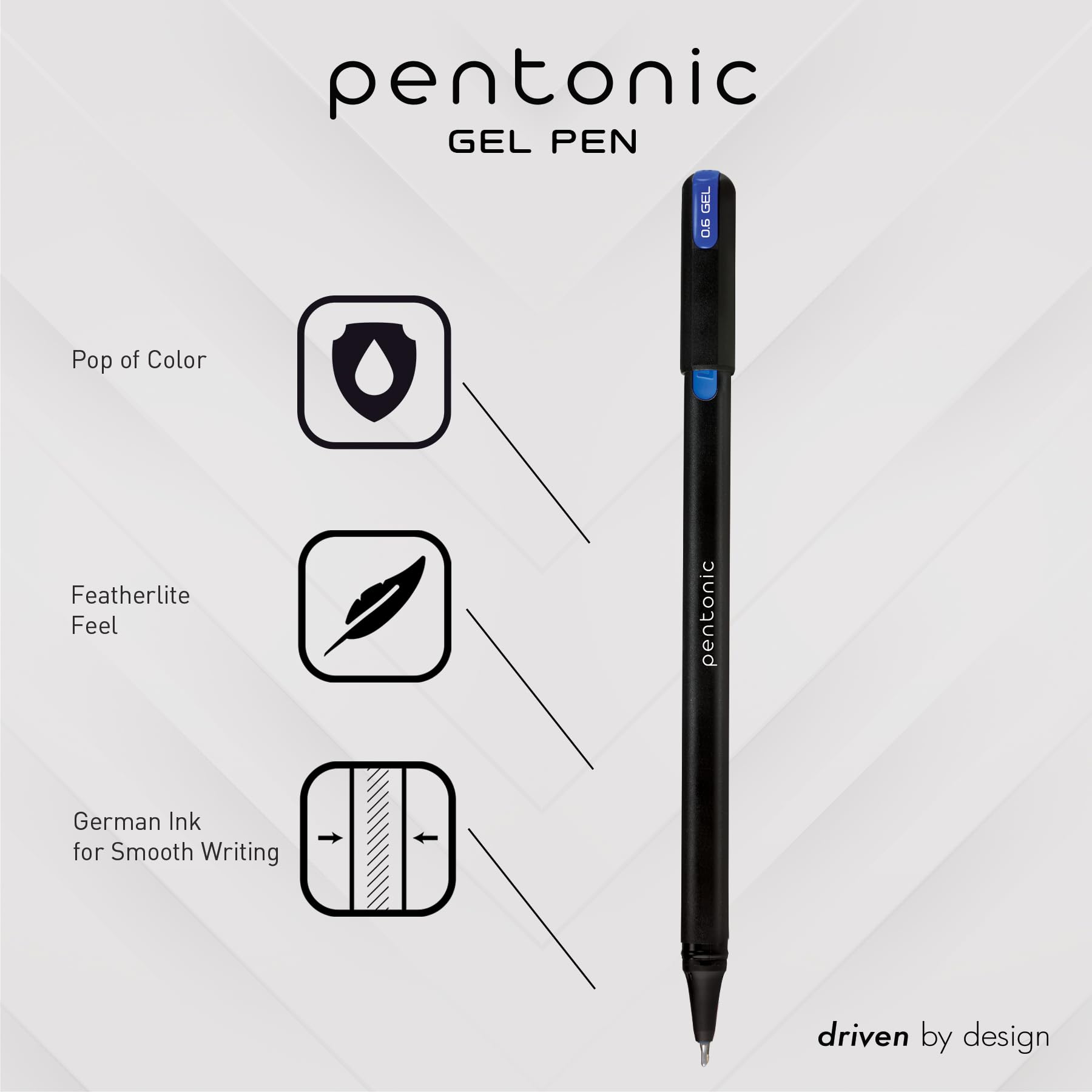 Pentonic Gel Pens, 36 Count, 36 Assorted Colors (Assorted Color, Neon, Pastel & Glitter), Medium & Fine Point, Smooth Writing For Journaling (1002358)