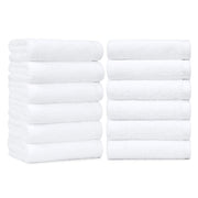 Amazon Basics weiche und dicke Baumwoll-Handtücher, 40 x 66 cm, Weiß, 12er-Pack