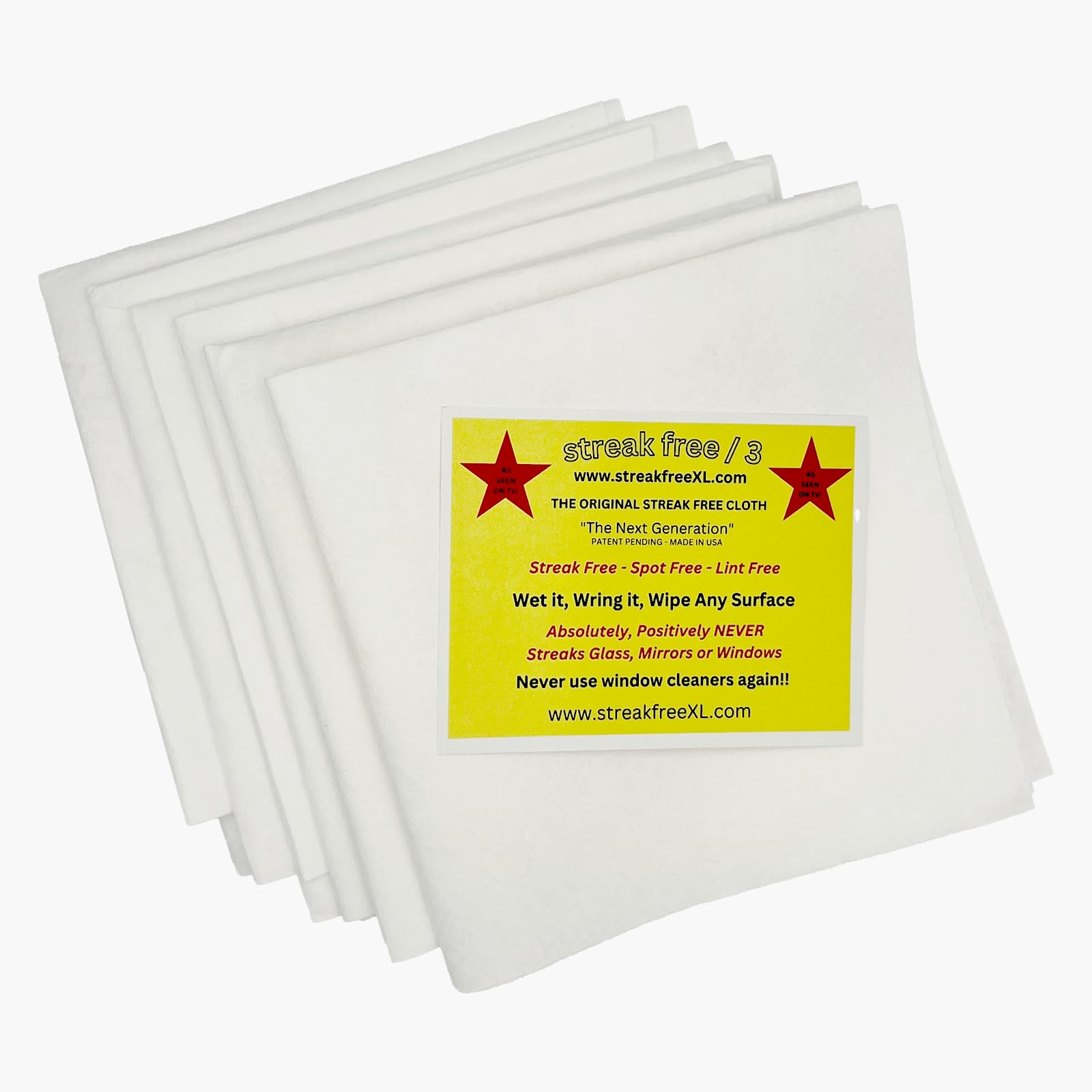 Microfiber Cleaning Cloth "As Seen On TV" 6 Pack - 16" X 16" Lint-Free Cloths for Glass, Window & Cars - Microfiber Towels for Streak Free Cleaning & Shine - Reusable Cleaning Rags - Just Use Water