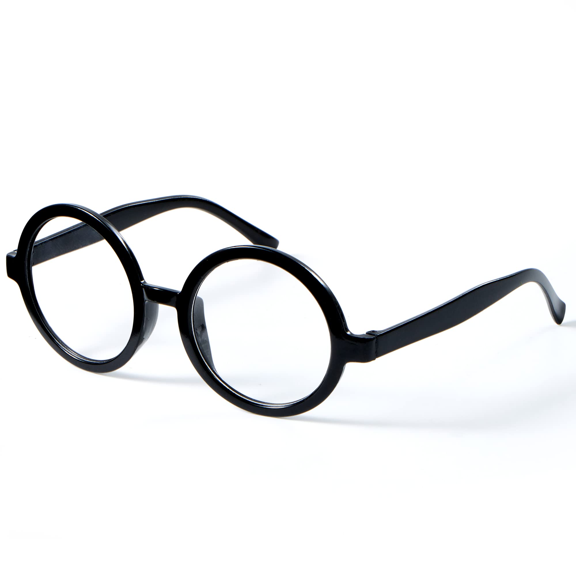 Spooktacular Creations Wizard Glasses, Halloween Black Round Glasses, Black Circle Eyeglasses for Kids & Adults Halloween Accessories Costume