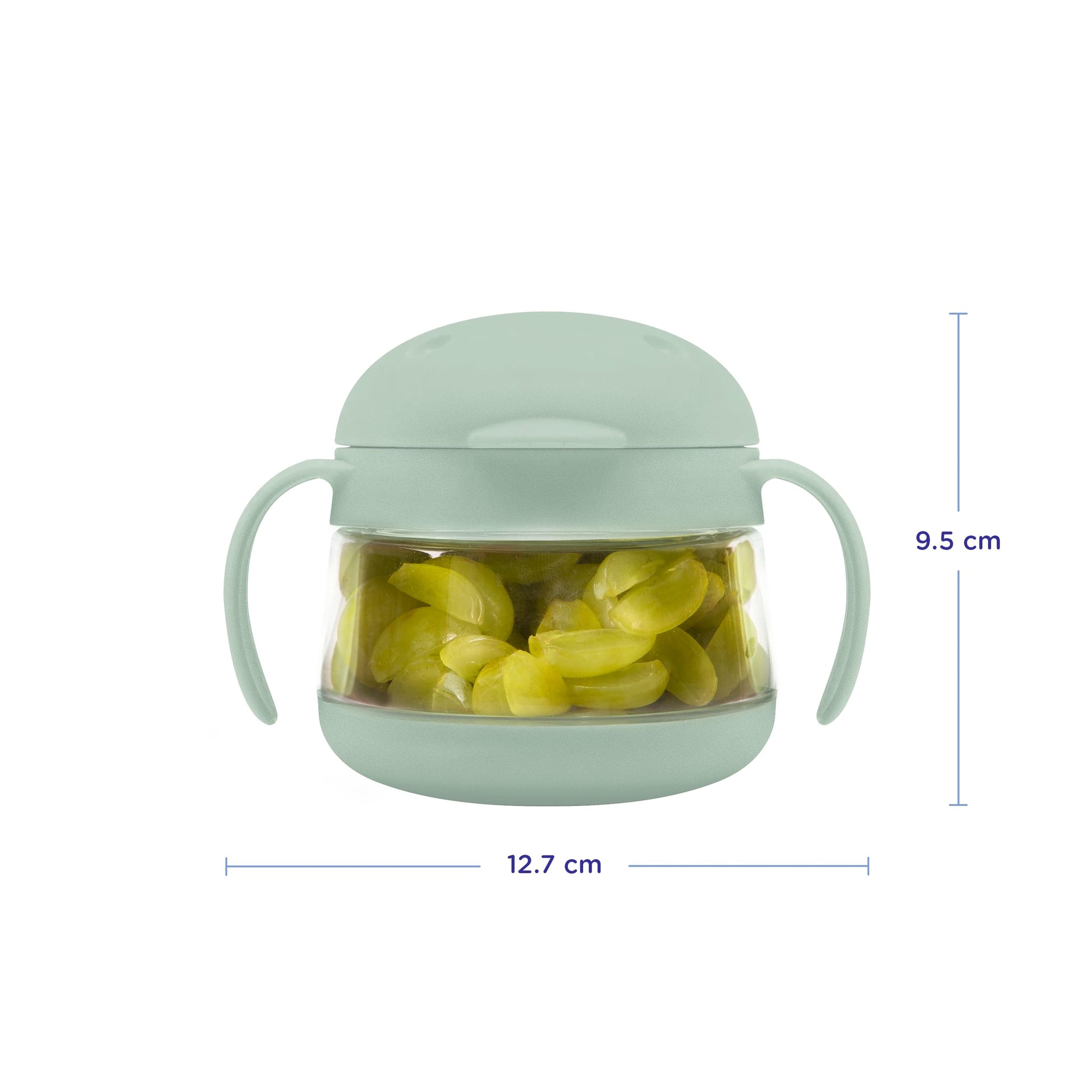 Ubbi Tweat No Spill Snack Container for Kids, BPA-Free, Toddler Snack Container, Sage & Blue