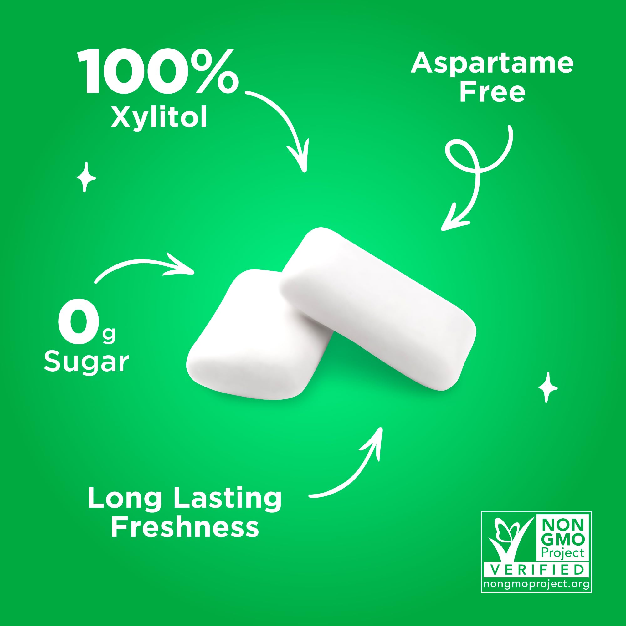 PUR Gum | Aspartame Free Chewing Gum | 100% Xylitol | Natural Spearmint Flavored Gum, 55 Pieces (Pack of 1)
