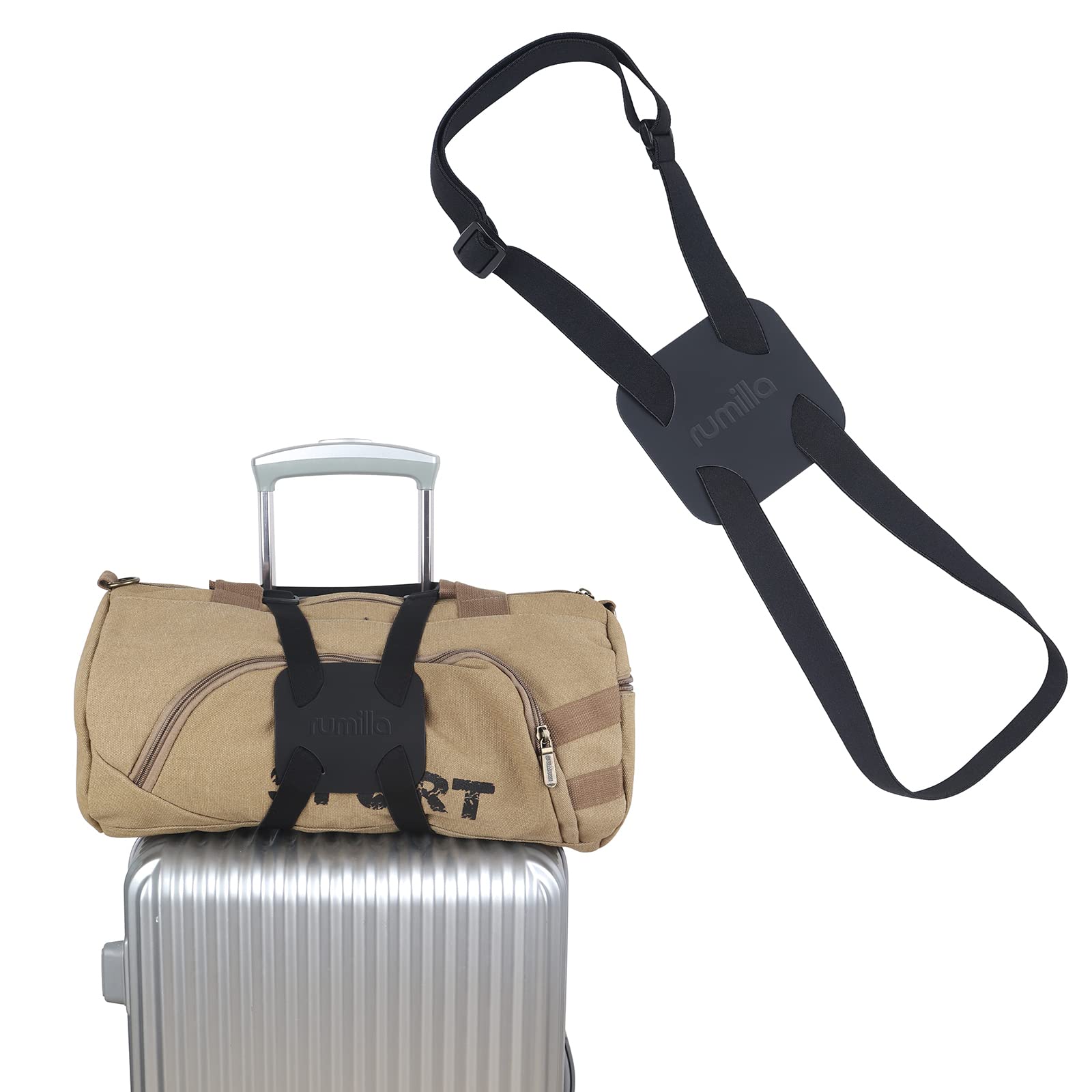 Luggage Straps Bag Bungee, Luggage Straps Suitcase Adjustable Belt,Add a Bag Easy to Travel Suitcase Elastic Strap Belt - (Black)