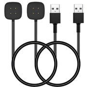 YANZHI Charger Replacement for Fitbit Versa 4 / Sense/Versa 3 / Sense 2 (2 Pack/3.3Ft Compatible with Fitbit Versa & Sense Smart Watch Charger Dock Stand Charging Cable, Upgraded Strong Magnet)
