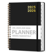 Planner 2025-2026 for Women & Men, Weekly and Monthly Calendar Notebook (July 2025 - June 2026), Hardcover Spiral Bound School Teacher Student Planner with Tabs, Inner Pocket, A5 (6.3" x 8.5")