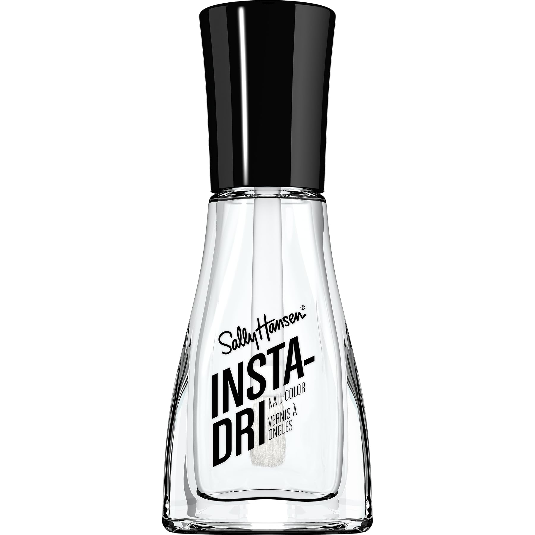 Sally Hansen Insta-Dri، شفاف، سريع الجفاف، يدوم طويلاً، لمعان خالٍ من الخطوط، طلاء أظافر شفاف