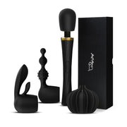 Tracy's Dog Wand Vibrator Kit for Couples, Powerful Cordless Vibrating Wand with 3 Attachments for Clitoral, G-Spot & Anal Stimulation, 5 Vibration Modes & 3 Speeds, Adult Sex Toys for Women & Partner