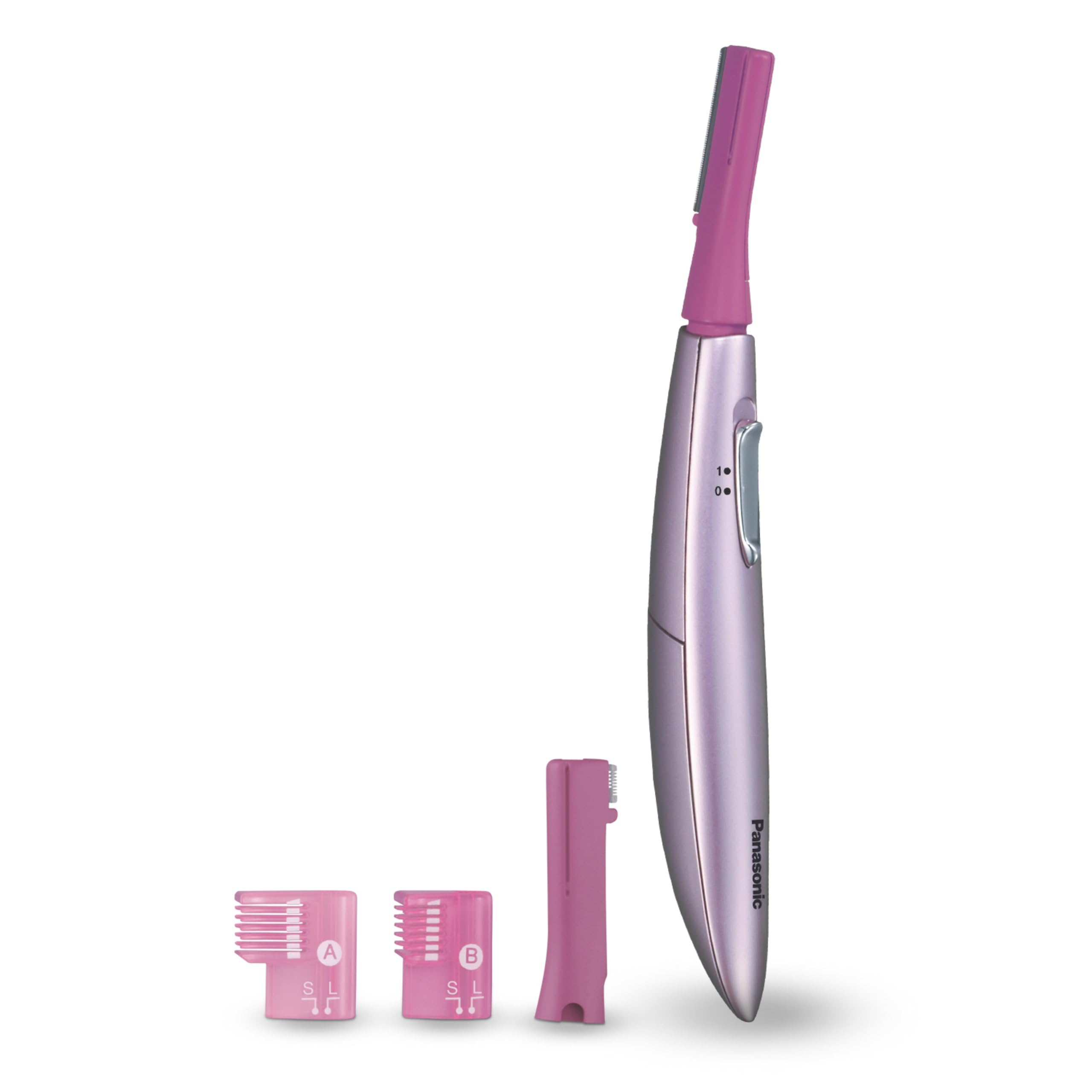 Panasonic Women's Facial Hair Remover and Eyebrow Trimmer with Pivoting Head, Includes 2 Gentle Blades for Brow and Face and 2 Eyebrow Trim Attachments, Battery-Operated - ES2113PC