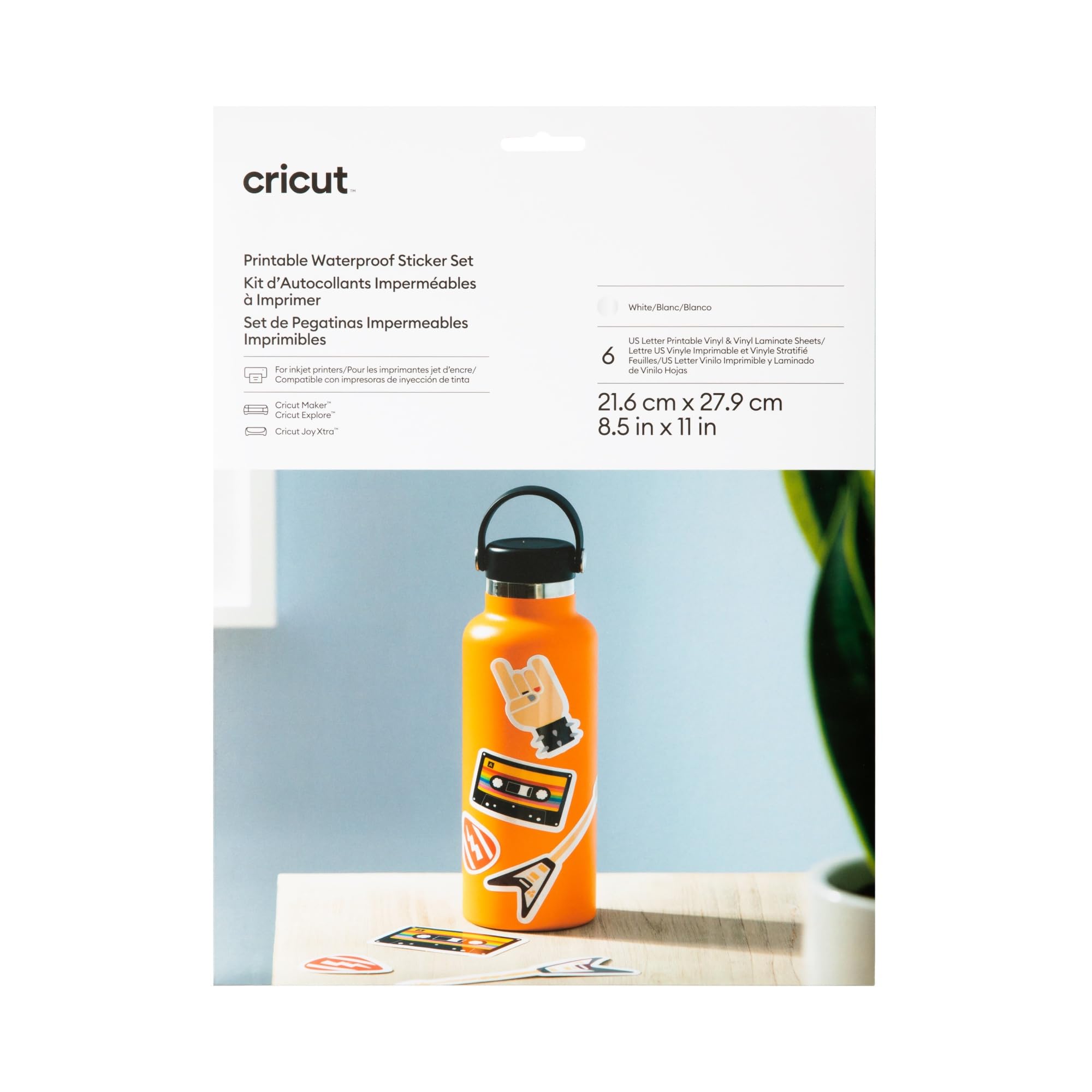 Cricut Printable Waterproof Sticker Set- White
