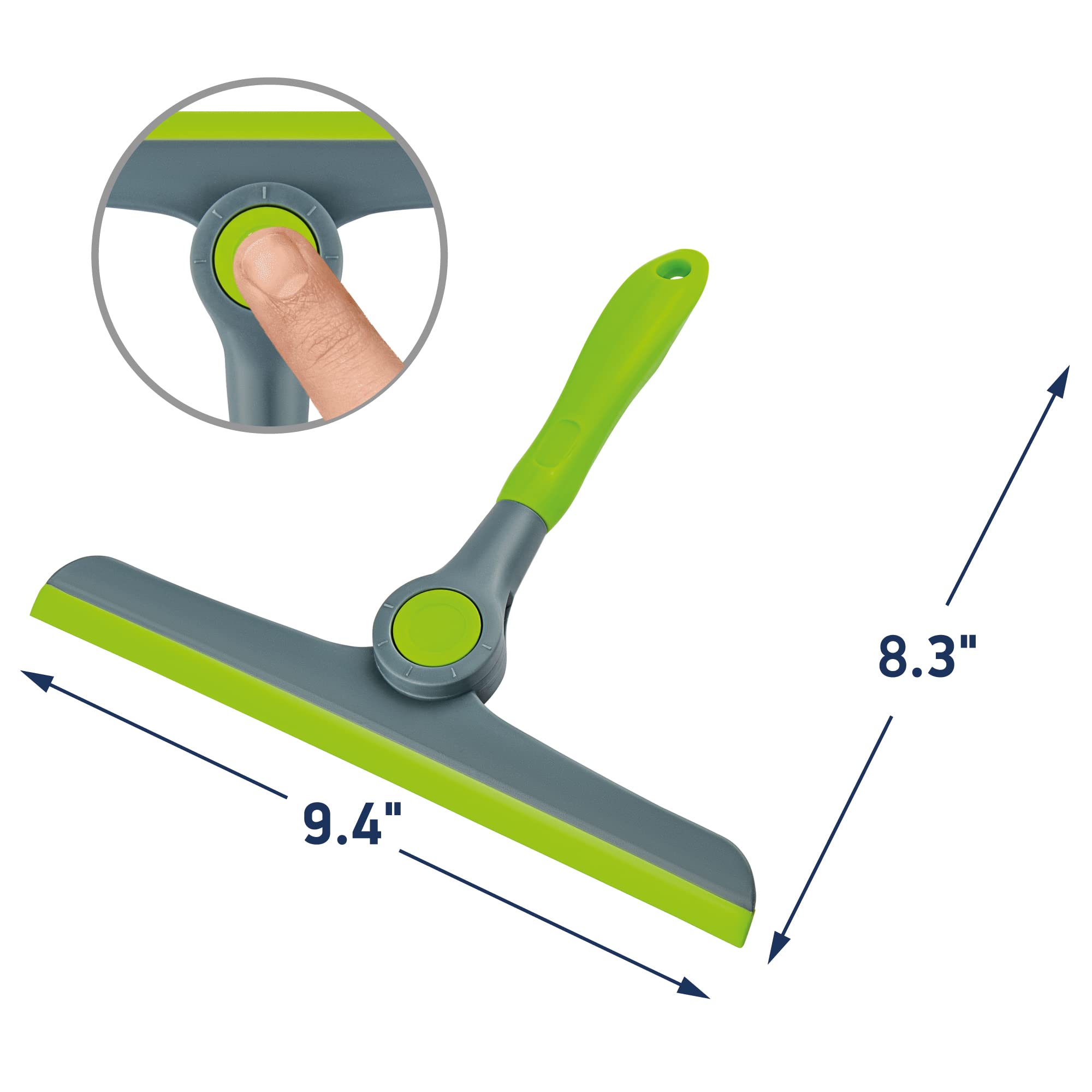 DSV Standard 10" Heavy Duty Green, Grey Window Cleaning Squeegee, Handheld Squeegee for Glass Doors, Windows, Car Windshields & More