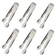 6PCS Ice Tongs Mini Sugar Tongs 4.25Inch Stainless Steel Small Serving Tong, Tiny Kitchen Tong for Appetizers,Tea Party, Coffee Bar, Desserts by Sunenlyst (Silver)