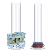 ByKen 2PcS Acrylic Scrunchie Holder Organizer,Hair Ties Holder for Bathroom,Clear Hair Accessories Bowknot Organizer,Room Decor for Girls