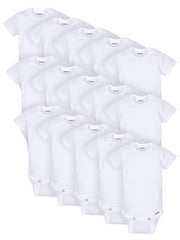 Gerber Baby 15 Piece Onesies Bodysuit Multi Size Pack, White, (0-3M, 3-6M, 6-9M)