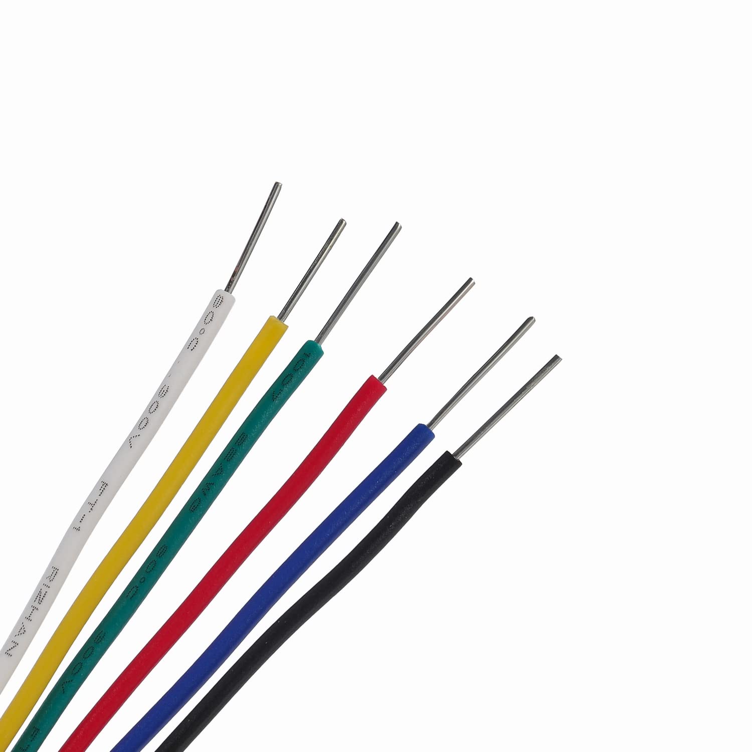 TUOFENG 22 awg Wire Solid Core Hookup Wires-6 Different Colored Breadboard Wires 30ft or 9m Each, 22 Gauge Electronic Wire PVC (OD: 1.60mm) Arduino Wires