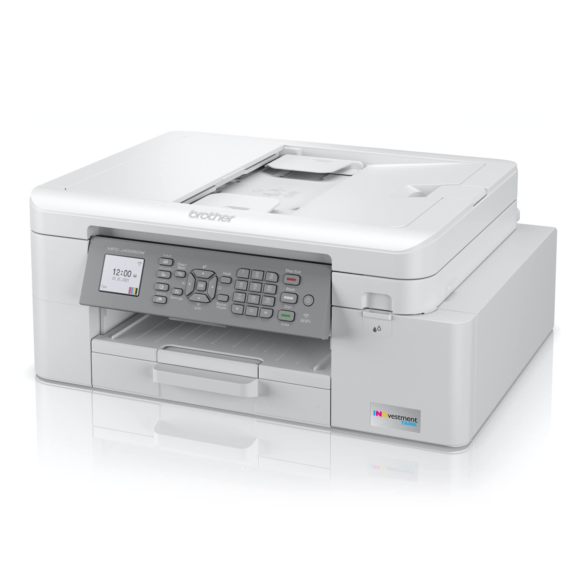 Brother MFC-J4335DW INKvestment Tank Wireless All-in-One Color Inkjet Printer, Up to 1-Year of Ink in-Box, Duplex Printing, Mobile and Cloud Print, Works with Alexa