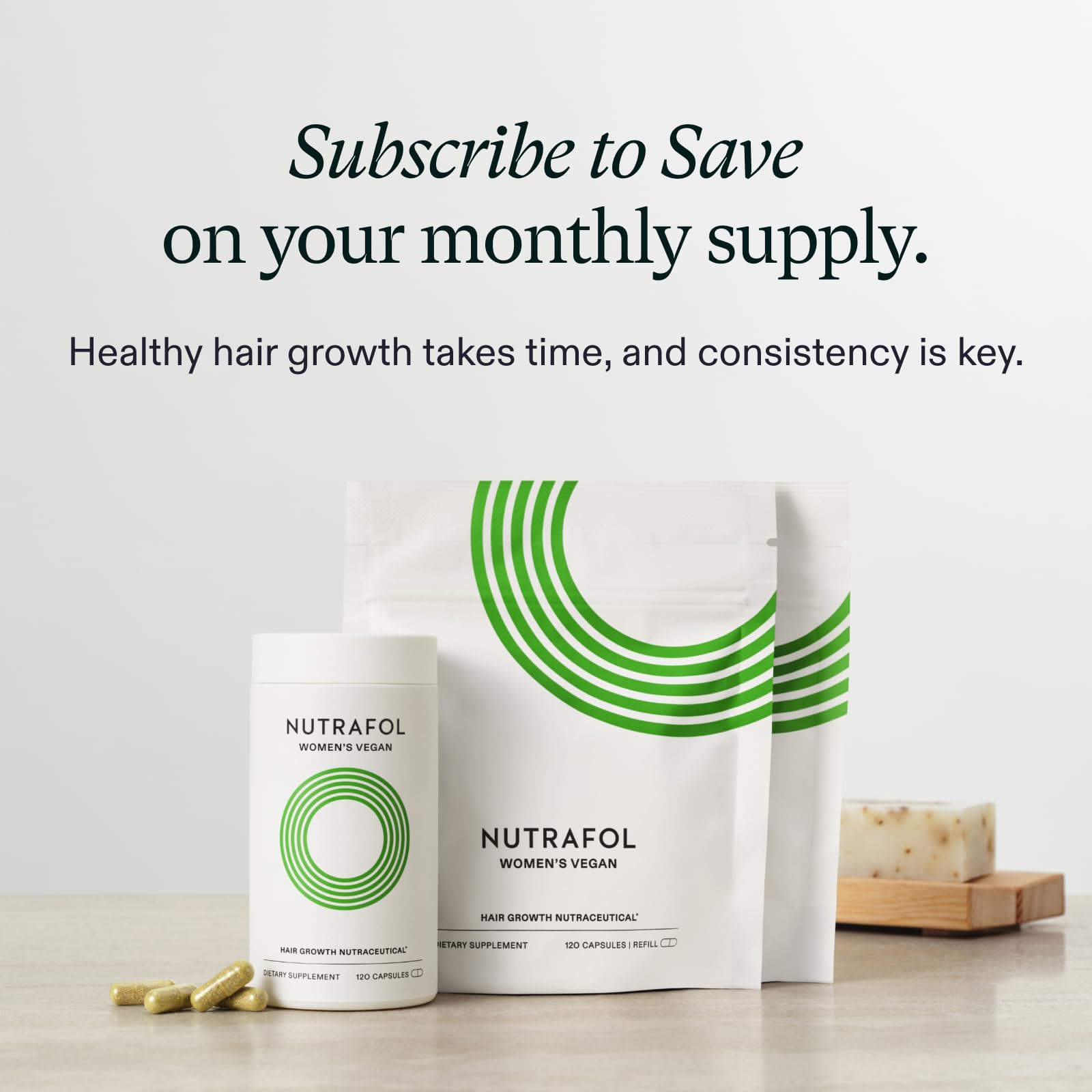 Nutrafol Women's Hair Growth Supplements, For Women 18-44 Years Old, Clinically Tested for Visibly Thicker, Stronger Hair, 100% Vegan Ingredients, Dermatologist Recommended - 1 Month Supply