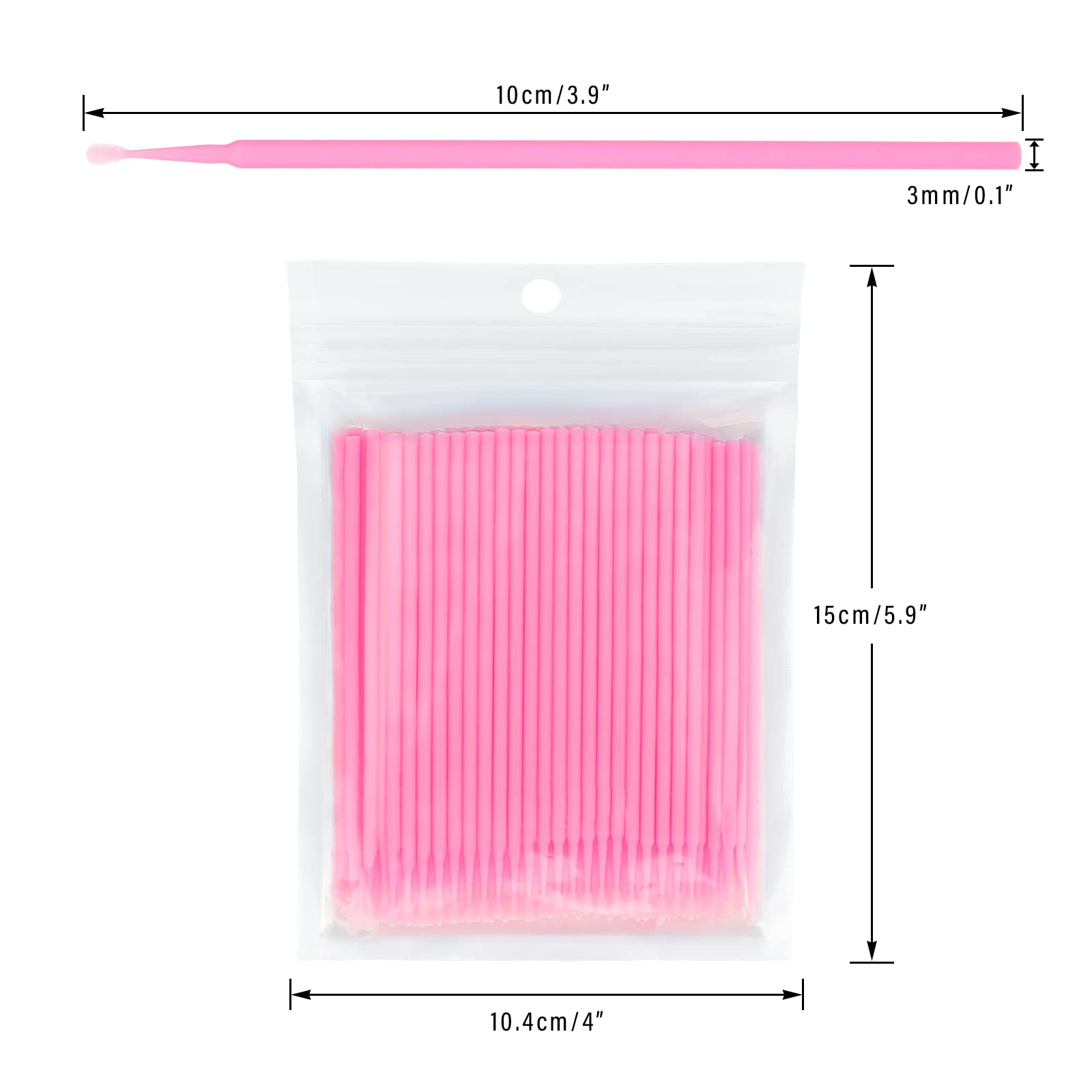 G2PLUS 500PCS Cotton Swabs, Disposable Micro Applicators Brush for Makeup and Personal Care Cosmetic Brush, Micro Swabs for Eyelash Extensions, Nails, Eyeliner (Head Diameter: 2.0mm)