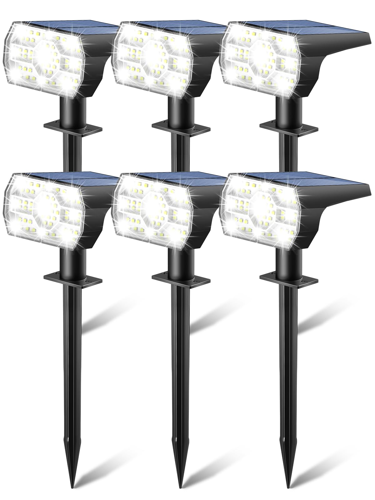 Kaxiida Solar Lights Outdoor Waterproof IP68, 3 Lighting Models Solar Powered Spot Lights Outdoor, 56LED Solar Lights Dusk to Dawn for Yard Patio Garden Pathway Landscape Lighting