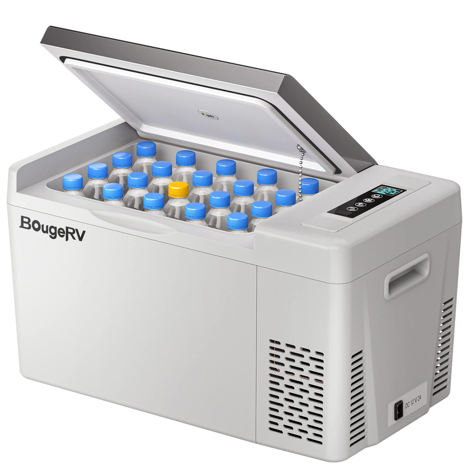 BougeRV 12 Volt Refrigerator 12V Car Fridge 23 Quart Portable Freezer Compressor Cooler 12/24V DC 110~240 Volt AC for Truck Van RV Camper SUV Travel Camping Road Trips Tailgating -8℉~50℉