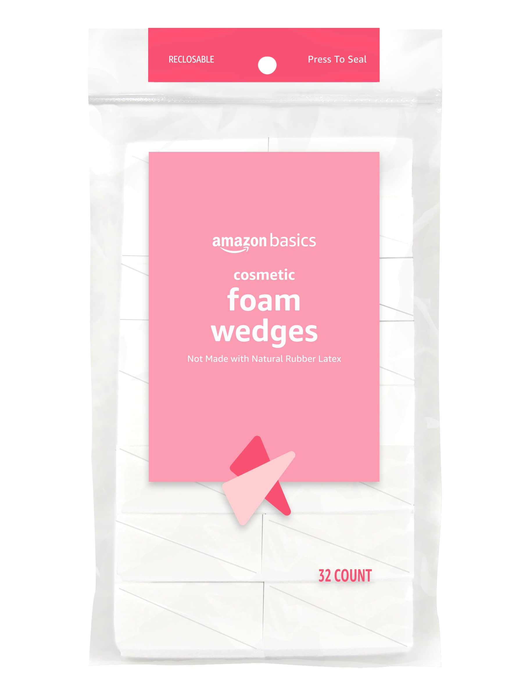 Basics Cosmetic Foam Wedges For Makeup, 32 Count