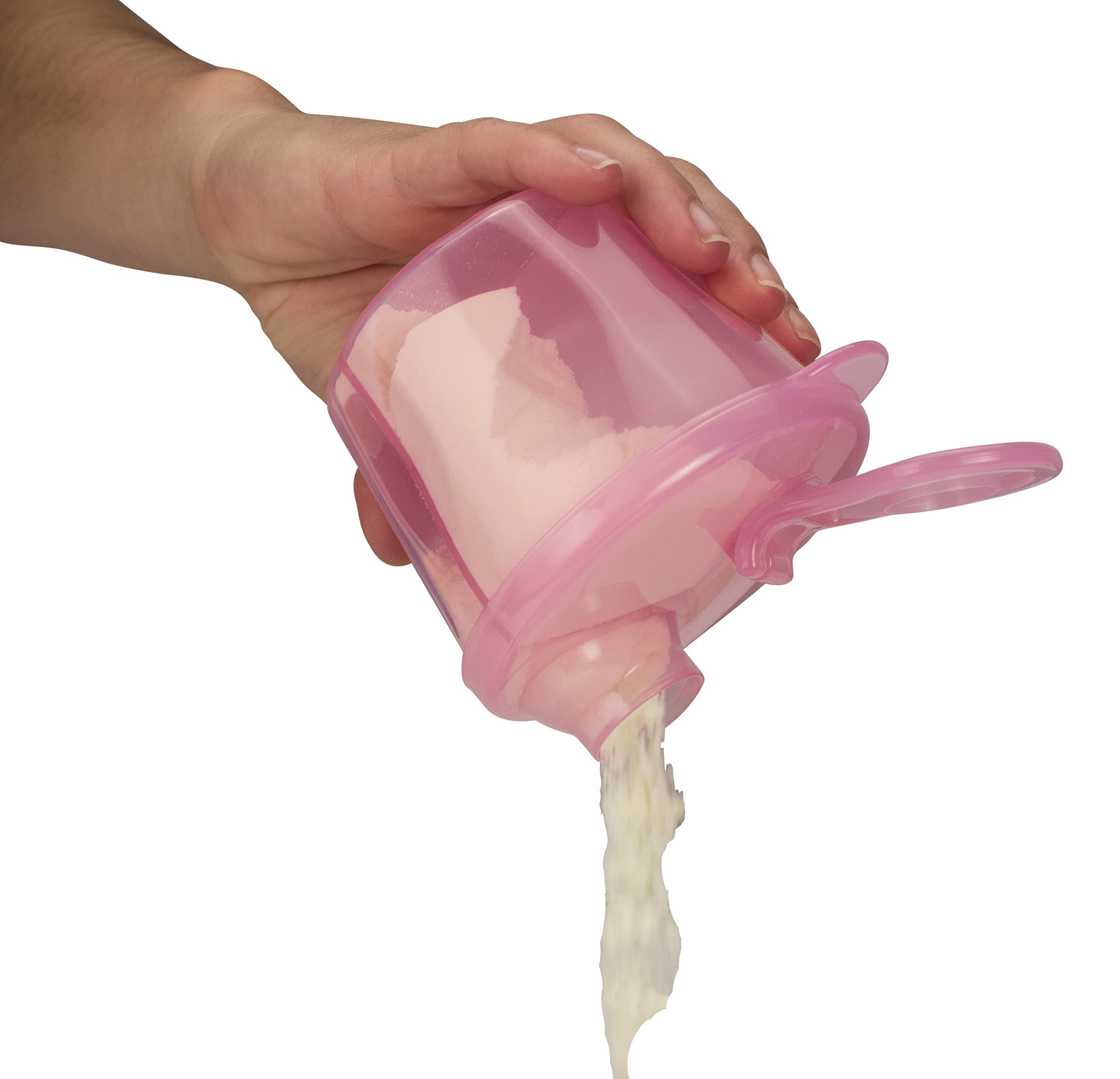 Dr. Brown's Baby Formula Dispenser with Snap-On Lid for On-the-Go Feedings,Milk Powder Dispenser for Traveling with Infant,Pink